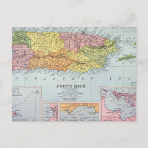 CARTÃO POSTAL MAPA: PUERTO RICO, 1900