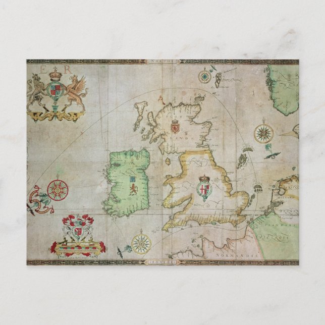 Cartão Postal Mapa que mostra a rota da frota Armada (Frente)