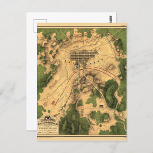 Cartão Postal Mapa Restaurado da Batalha de Gettysburg, 1863