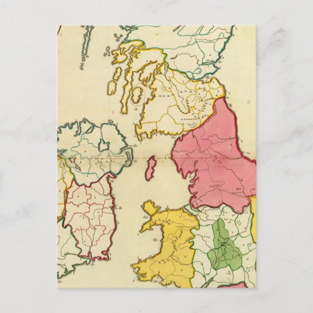 Cartão Postal Mapa simples das Ilhas Britânicas (Frente)
