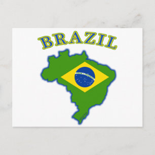 Cartão Postal Mapa/Sinalizador BRAZI