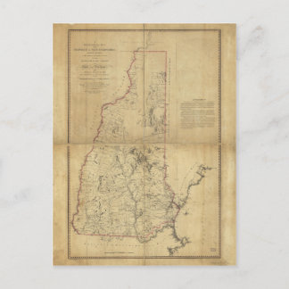 Cartão Postal Mapa Topográfico da Província de New Hampshire (17