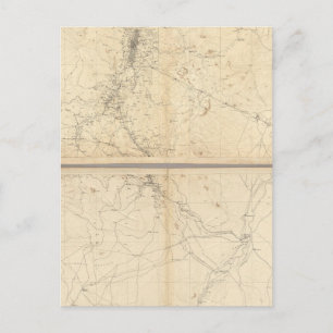 Cartão Postal Mapa Topográfico da Região Mineira de Washoe