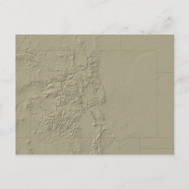 Cartão Postal Mapa Topográfico do Colorado (Frente)
