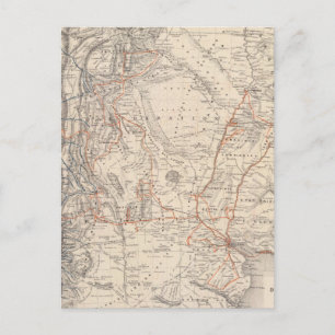 Cartão Postal Mapa viagem do Dr. V Martin de Moussy