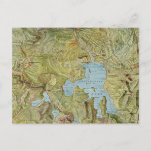 Cartão Postal Mapa Vintage do Parque Nacional de Yellowstone (18