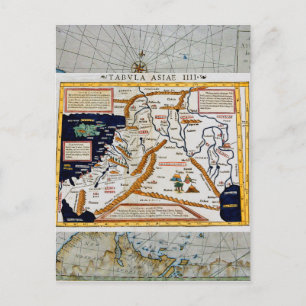 Cartão Postal Mapa Vintage Do Século Xxi Do Médio Oriente