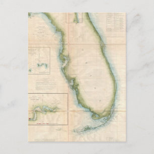 Cartão Postal Mapa Vintage na Flórida
