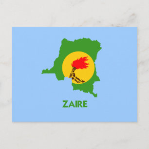 CARTÃO POSTAL MAPA ZAIRE