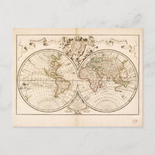Cartão Postal Mapamúndi para uso do rei (Mapa Mundial de 1720)