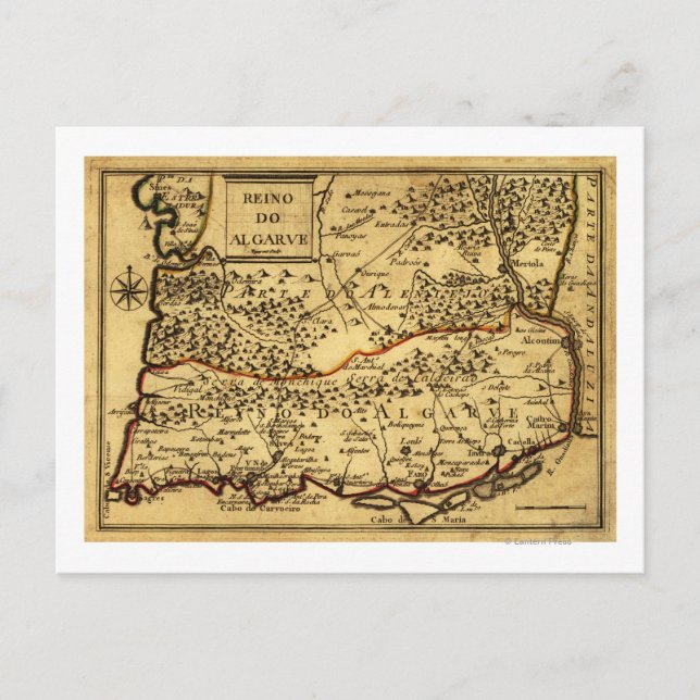 Cartão Postal MapaPanoramicoDePortugal (Frente)