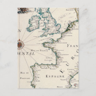 Cartão Postal Mapas antigos do WorldMap de EuropeMatthaus 11