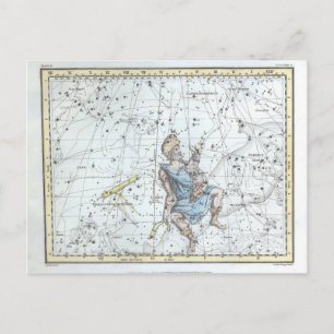 Cartão Postal Mapas e constelações Astronômicas Vintage