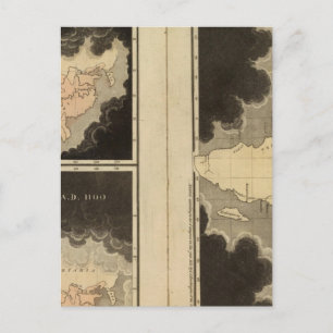 Cartão Postal mapas gravados do mundo