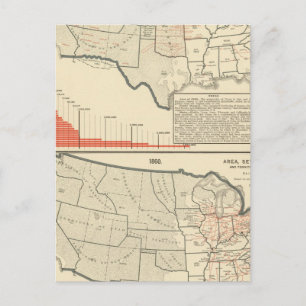 Cartão Postal Mapas litográficos de duas cores dos Estados Unid