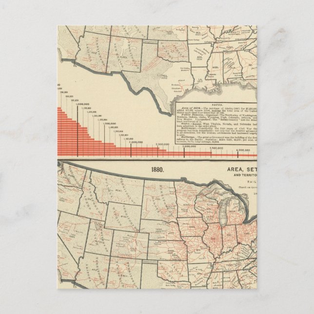 Cartão Postal Mapas temáticos dos Estados Unidos (Frente)