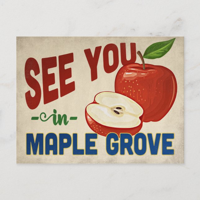 Cartão Postal Maple Grove Minnesota Apple - Viagens vintage (Frente)