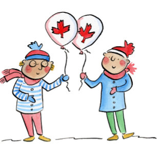 Cartão Postal Maple Leaf Balloons