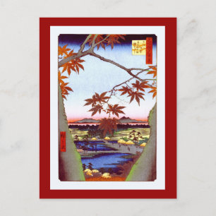 Cartão Postal Maple Trees Tekona Hiroshige Vintage Japonês