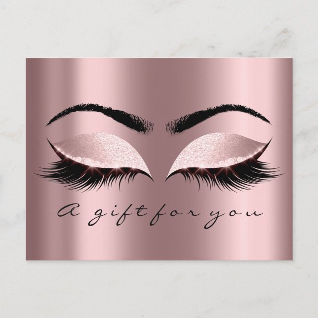 Cartão Postal Maquiagem de Rosa de Reparo de Olhos de Presente (Frente)