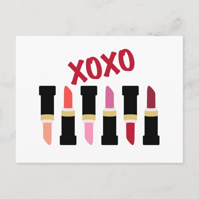 Cartão Postal Maquiagem XOXO (Frente)