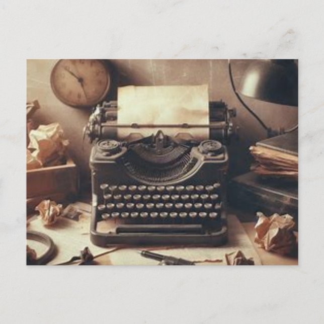 Cartão Postal Máquina de Digitalização Antiquada Manuscrita Brow (Frente)