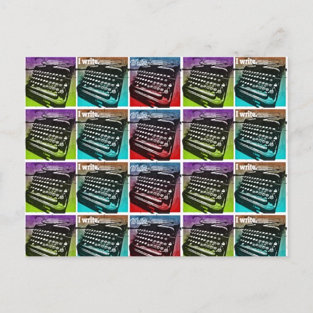 Cartão Postal Máquina de escrever "Pop de-arte Legal" para escri (Frente)