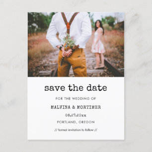 Cartão Postal Máquina de escrever Vintage Guardar a fotografia 