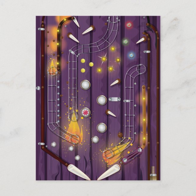 Cartão Postal Máquina de Pinball (Frente)
