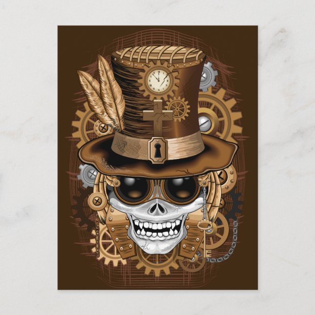 Cartão Postal Máquina de Retro de Voodoo Steampunk (Frente)