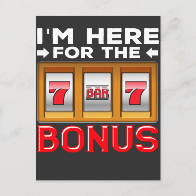Cartão Postal Máquina de Slot Jogando Funny Casino Fan (Frente)