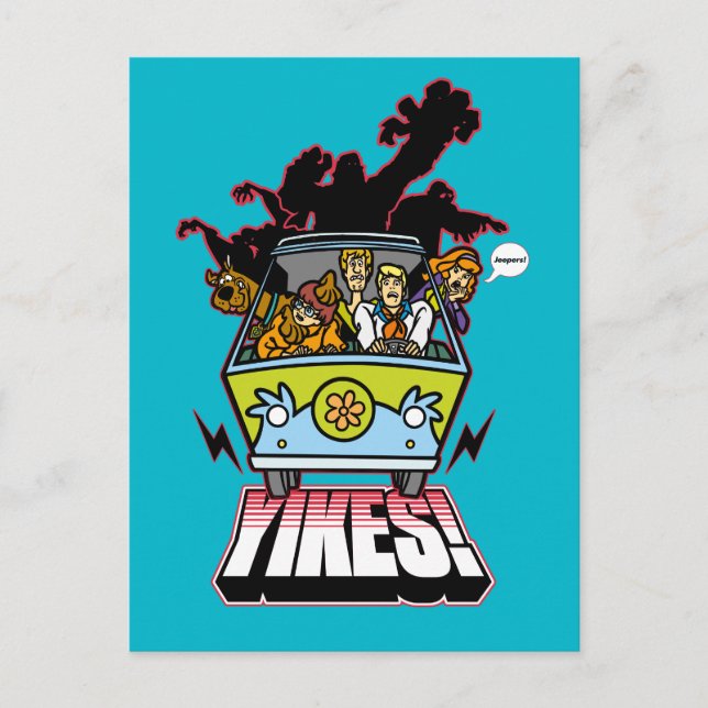 Cartão Postal Máquina Misteriosa "Yikes!" Gráfico (Frente)