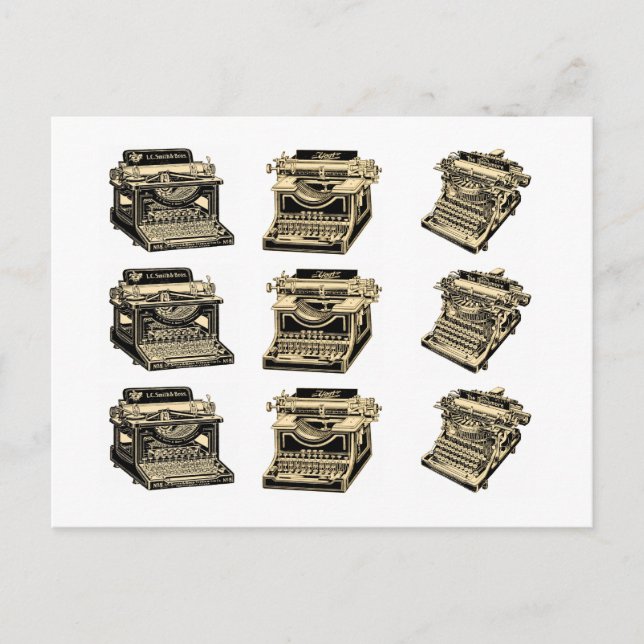 Cartão Postal Máquinas de Escrever Antigas (Frente)