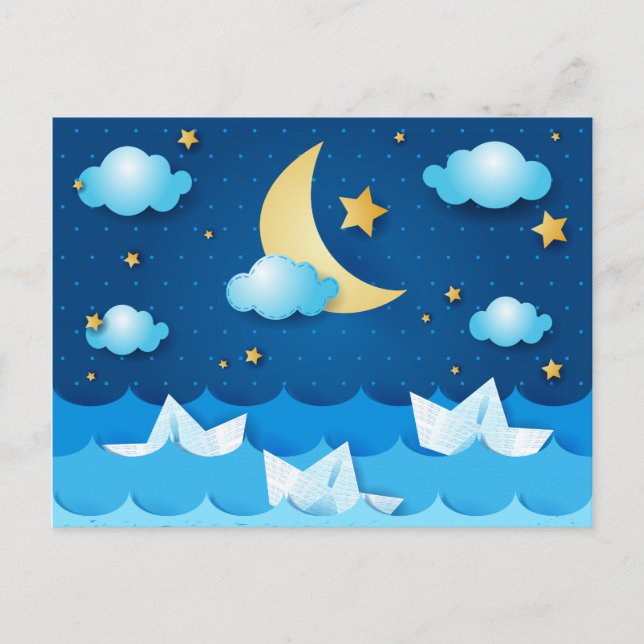 Cartão Postal Mar à Noite (Frente)