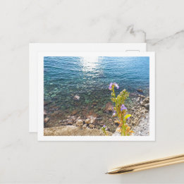 Cartão Postal Mar Adriático com Campainha no verão Montenegro