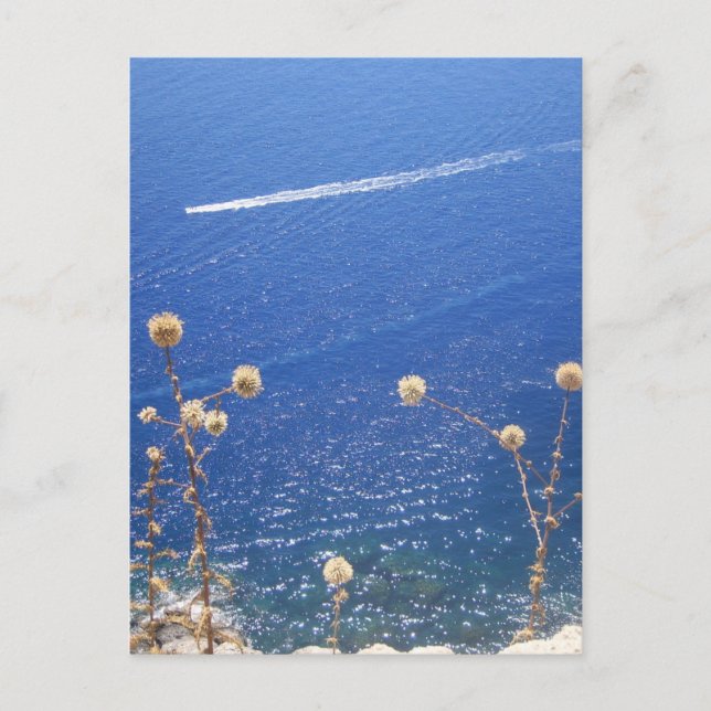 Cartão Postal Mar azul grego  (Frente)