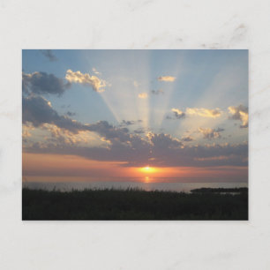 Cartão Postal Mar Báltico — Sunset com Raios de Luz
