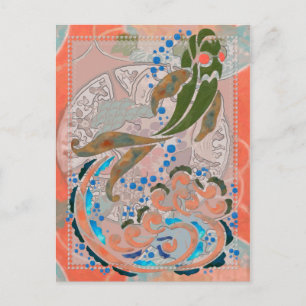 Cartão Postal Mar da Paz de Arte Folclórica Asiática