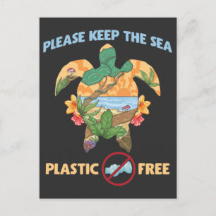 Cartão Postal Mar de Plástico Livre Animais do Mar de Salvaçã