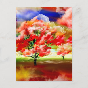 Cartão Postal Mar de rosas pelo surreal das nuvens de Lenny