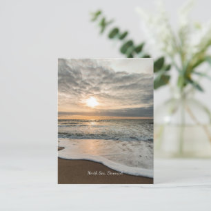 Cartão Postal Mar do Norte, Dinamarca, pôr do sol pitoresco,
