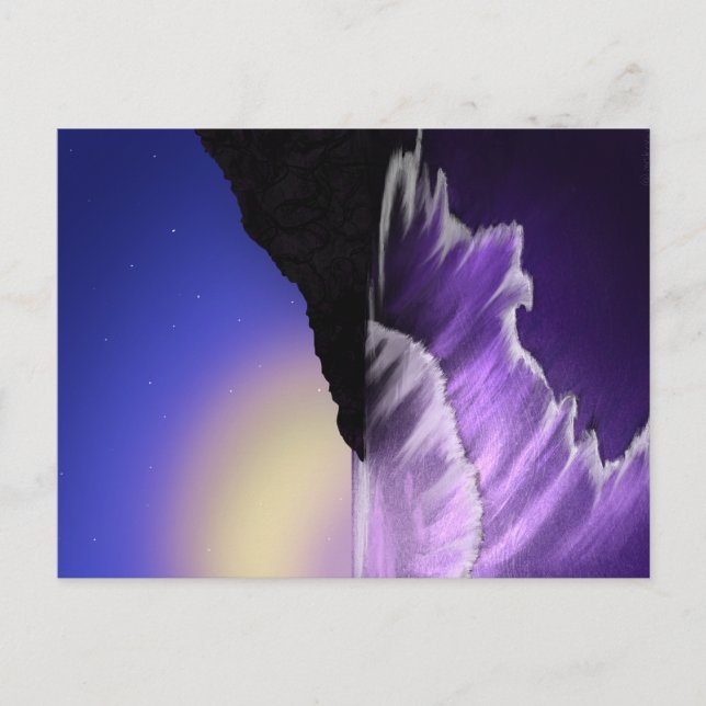 Cartão Postal Mar duro e céu estrelado (Frente)