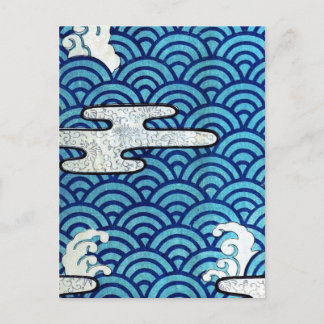Cartão Postal Mar e nuvens japoneses