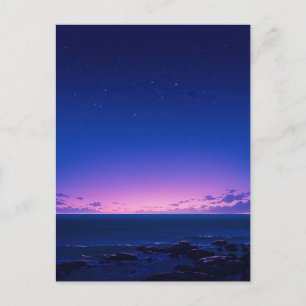 Cartão Postal Mar Horizonte Sereno e Estrelado