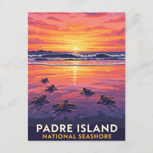 Cartão Postal Mar Nacional da Ilha do Texas Padre