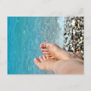 Cartão Postal mar oceano praia relaxar mulher pés turismo de ver