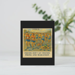 Cartão Postal Maratona de Desenho Animado Divertido – Amigos Não