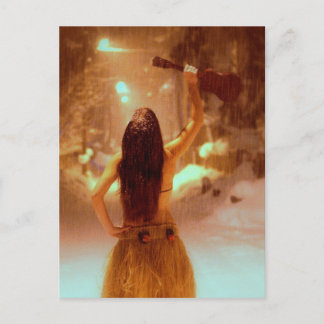 Cartão Postal Maravilha de inverno Ukulele