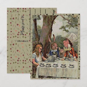 Cartão Postal Maravilha MadHatter do Partido do Chá de Alice