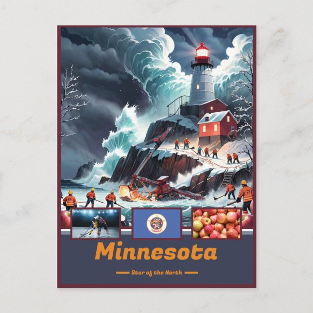 Cartão Postal Maravilhas e Lema de Minnesota (Frente)